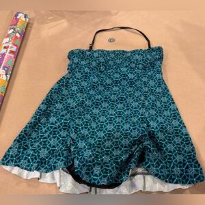 Teal Geometric Print swim dress 10